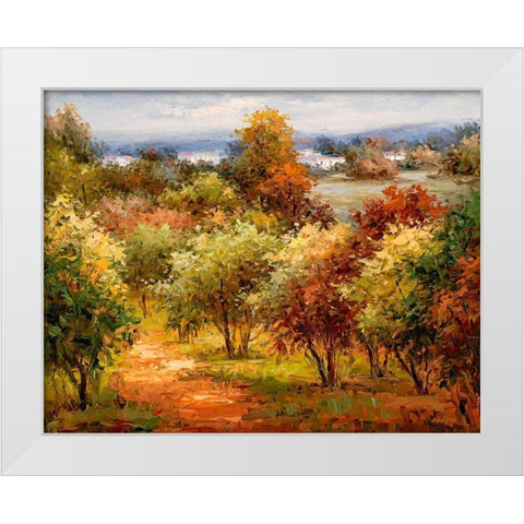 Autumn Colors I White Modern Wood Framed Art Print by Hulsey