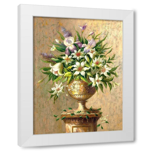 Floral Expressions II White Modern Wood Framed Art Print by Welby