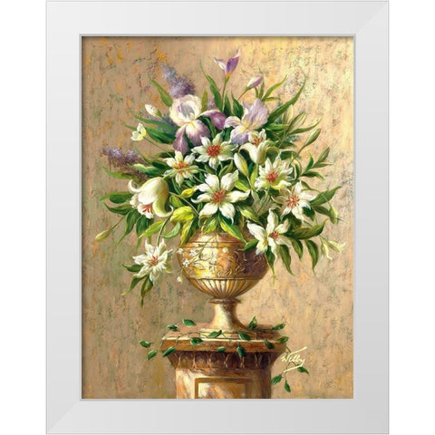 Floral Expressions II White Modern Wood Framed Art Print by Welby