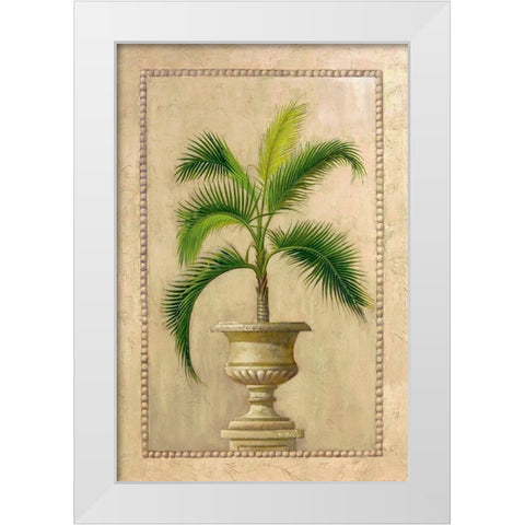 Key West Palm I White Modern Wood Framed Art Print by Welby