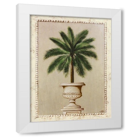 Palm Appeal I White Modern Wood Framed Art Print by Welby
