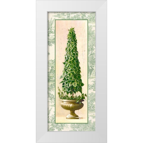 Ivy Topiary I White Modern Wood Framed Art Print by Welby