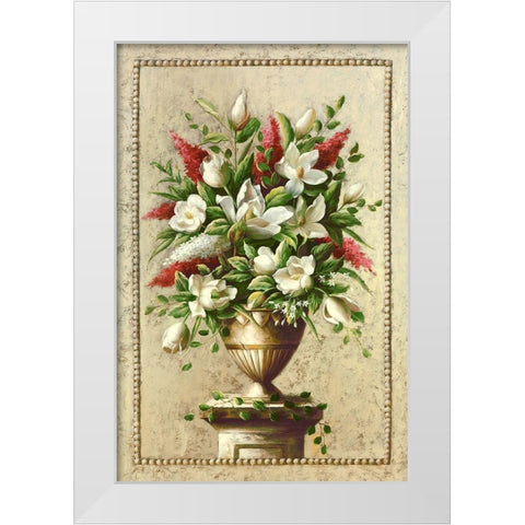 Floral Symphony I White Modern Wood Framed Art Print by Welby
