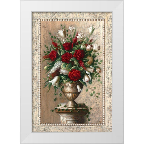 Sonata in Red White Modern Wood Framed Art Print by Welby