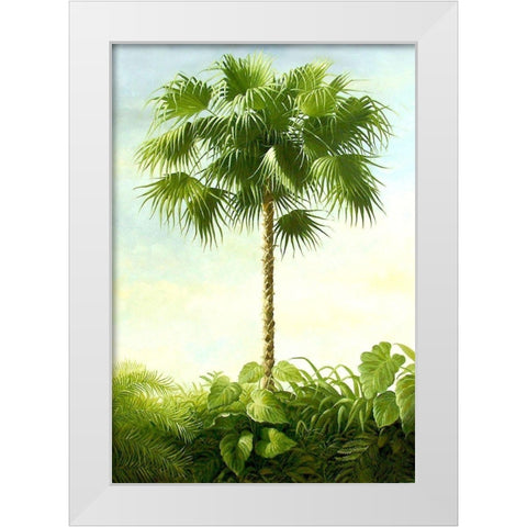 Palm I White Modern Wood Framed Art Print by Welby
