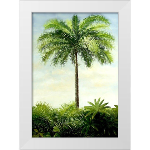 Palm II White Modern Wood Framed Art Print by Welby