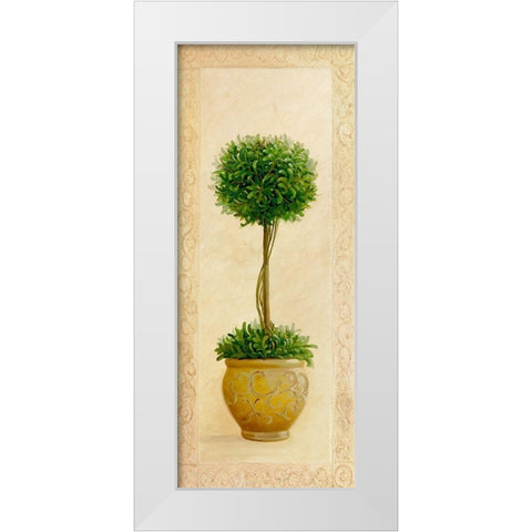 Ball Topiary I White Modern Wood Framed Art Print by Welby