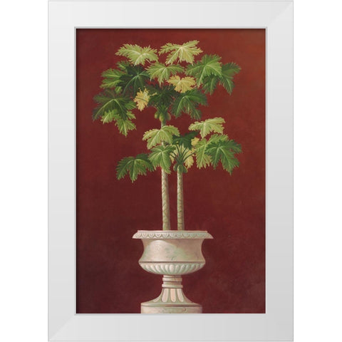 Potted Palm in Red I White Modern Wood Framed Art Print by Welby