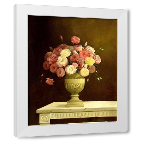 May Roses II White Modern Wood Framed Art Print by Welby