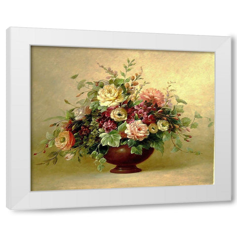 Rose Bouquet I White Modern Wood Framed Art Print by Welby