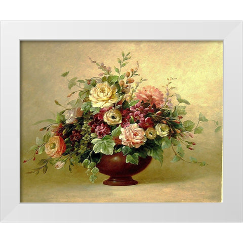 Rose Bouquet I White Modern Wood Framed Art Print by Welby