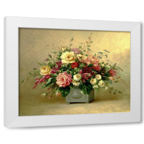 Rose Bouquet II White Modern Wood Framed Art Print by Welby