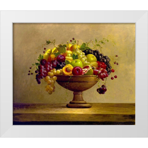 Fruit Bowl I White Modern Wood Framed Art Print by Welby