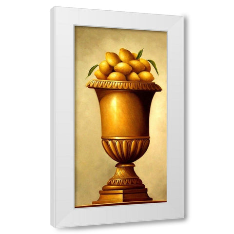 Lemon Sunrise White Modern Wood Framed Art Print by Welby