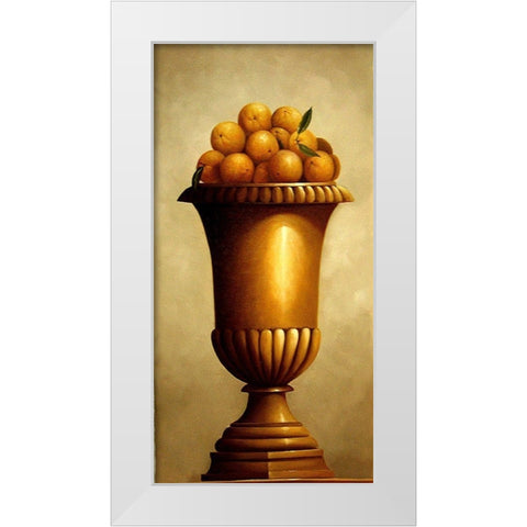 Orange Sunrise White Modern Wood Framed Art Print by Welby