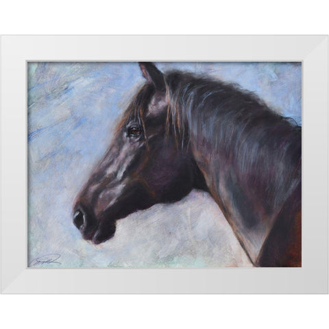 Equine Encounter White Modern Wood Framed Art Print by Campbell, Robert