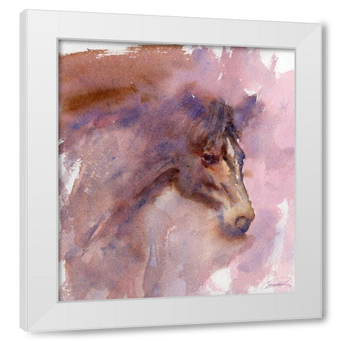 Expressive Equine White Modern Wood Framed Art Print by Campbell, Robert