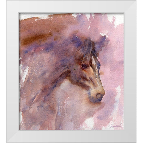Expressive Equine White Modern Wood Framed Art Print by Campbell, Robert