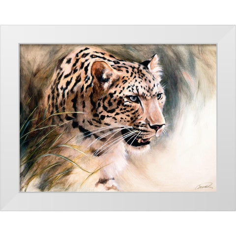 Leopards Lair White Modern Wood Framed Art Print by Campbell, Robert