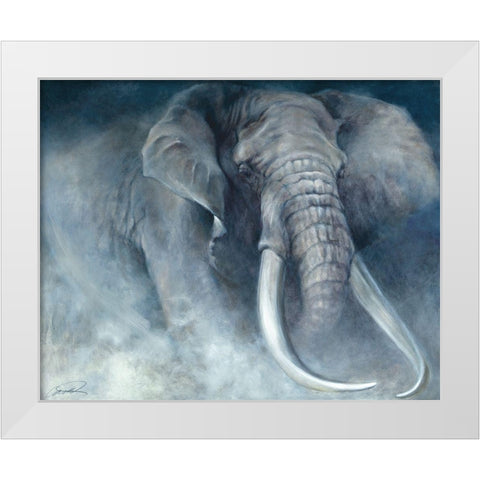 Elephant Ambush White Modern Wood Framed Art Print by Campbell, Robert