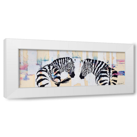 Zebra Gates White Modern Wood Framed Art Print by Campbell, Robert