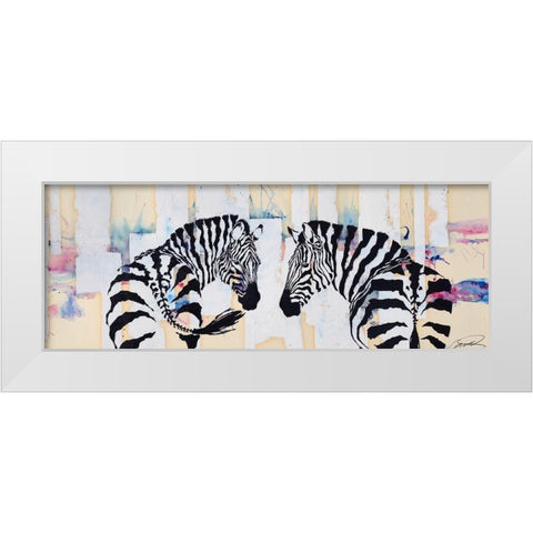 Zebra Gates White Modern Wood Framed Art Print by Campbell, Robert