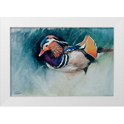 Mandarin Duck Soup White Modern Wood Framed Art Print by Campbell, Robert