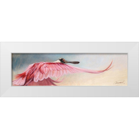 Wingspread Spoonbill White Modern Wood Framed Art Print by Campbell, Robert