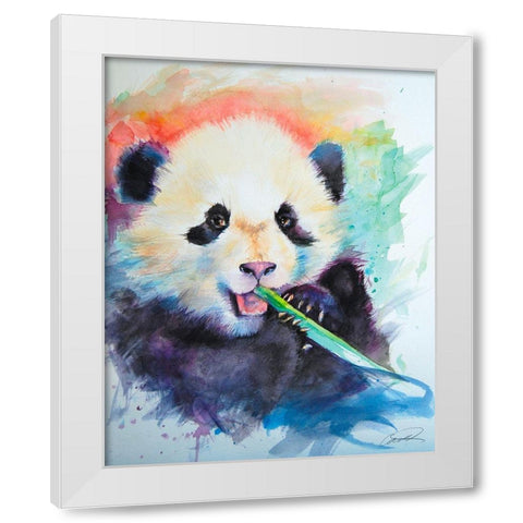 Panda Party White Modern Wood Framed Art Print by Campbell, Robert