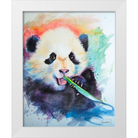 Panda Party White Modern Wood Framed Art Print by Campbell, Robert
