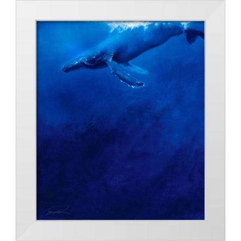 Humpback Song White Modern Wood Framed Art Print by Campbell, Robert