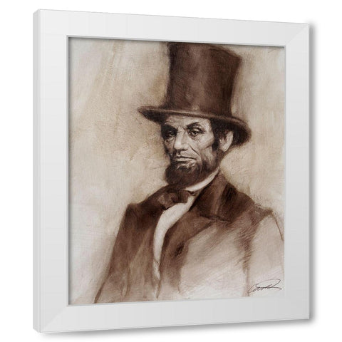 Honest Abe White Modern Wood Framed Art Print by Campbell, Robert