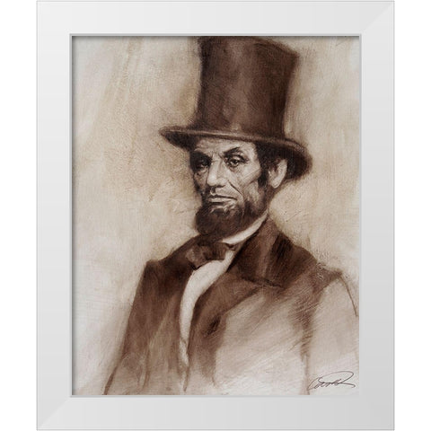 Honest Abe White Modern Wood Framed Art Print by Campbell, Robert
