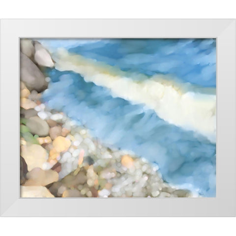 Pelican Lake Shore White Modern Wood Framed Art Print by Naskrent, Delores