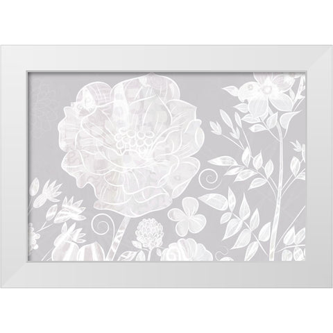 Field Poppy White Modern Wood Framed Art Print by Naskrent, Delores