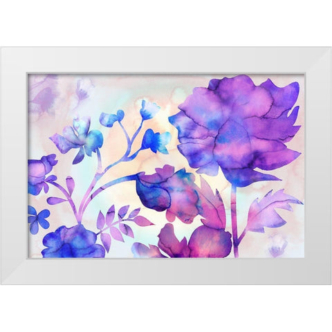 Purple Passion Garden White Modern Wood Framed Art Print by Naskrent, Delores