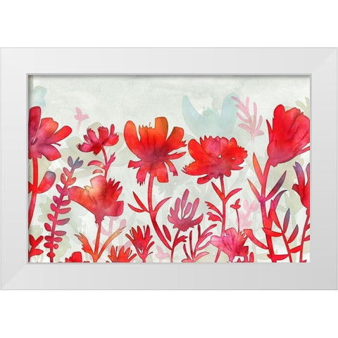 Claret Oasis White Modern Wood Framed Art Print by Naskrent, Delores