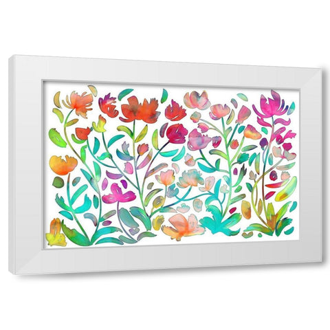 Foliage in July White Modern Wood Framed Art Print by Naskrent, Delores