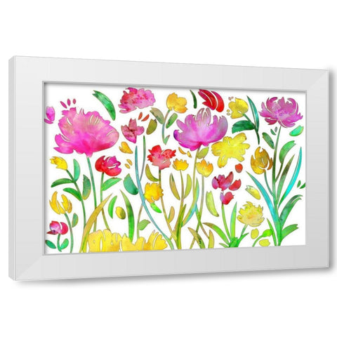 August Terrace White Modern Wood Framed Art Print by Naskrent, Delores