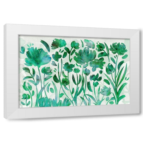 Jade Paradise White Modern Wood Framed Art Print by Naskrent, Delores