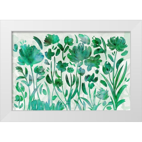 Jade Paradise White Modern Wood Framed Art Print by Naskrent, Delores
