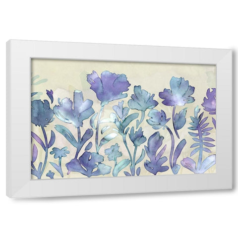 Dusky Purple Garden White Modern Wood Framed Art Print by Naskrent, Delores