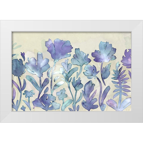 Dusky Purple Garden White Modern Wood Framed Art Print by Naskrent, Delores