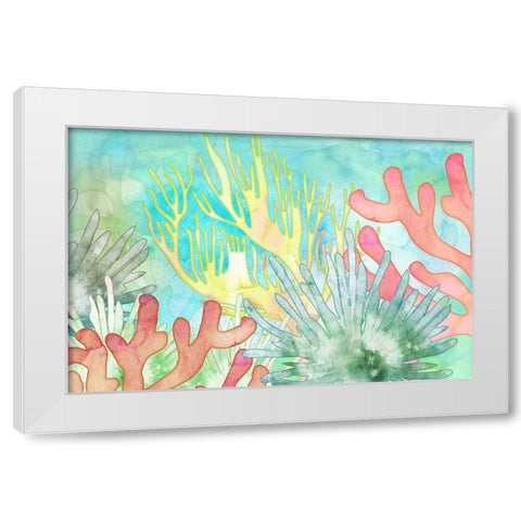 Atlantis Anemone White Modern Wood Framed Art Print by Naskrent, Delores
