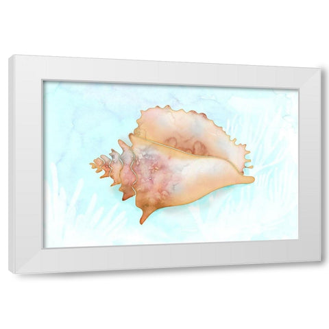 Sounds From the Deep White Modern Wood Framed Art Print by Naskrent, Delores