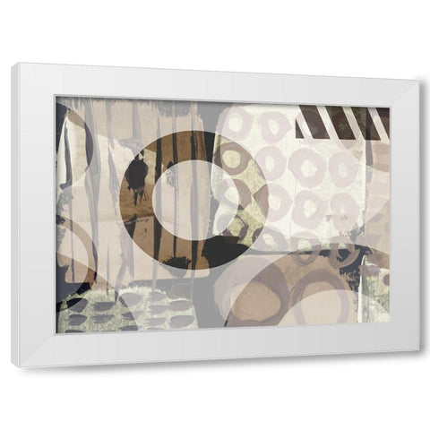 Patchwork White Modern Wood Framed Art Print by Naskrent, Delores