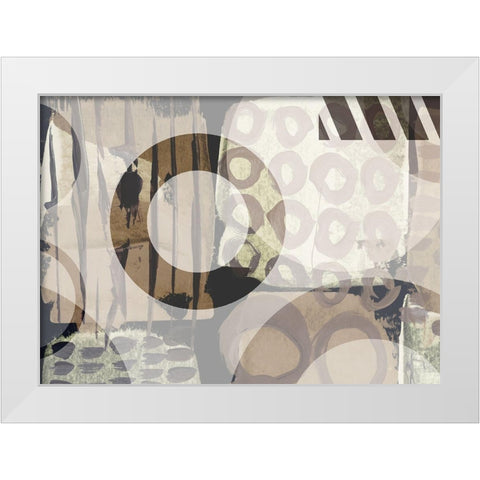 Patchwork White Modern Wood Framed Art Print by Naskrent, Delores