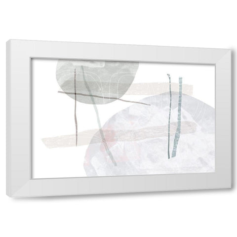 Enduring White Modern Wood Framed Art Print by Naskrent, Delores