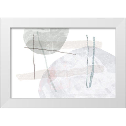 Enduring White Modern Wood Framed Art Print by Naskrent, Delores