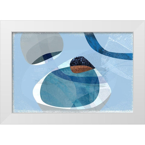 Blue Lagoon White Modern Wood Framed Art Print by Naskrent, Delores
